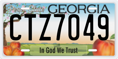 GA license plate CTZ7049