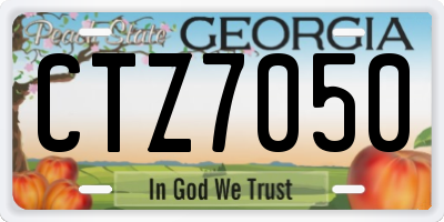 GA license plate CTZ7050