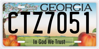 GA license plate CTZ7051