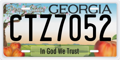 GA license plate CTZ7052