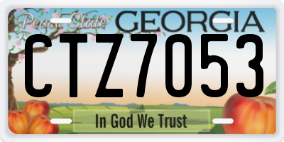 GA license plate CTZ7053