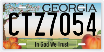 GA license plate CTZ7054