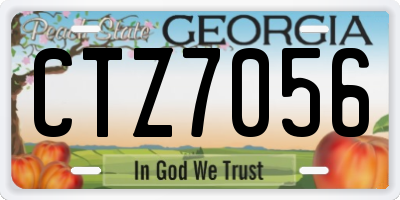 GA license plate CTZ7056