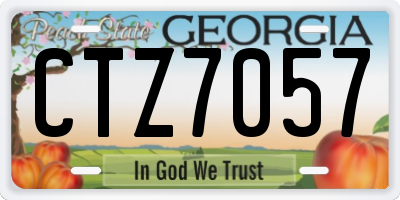 GA license plate CTZ7057