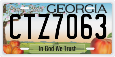GA license plate CTZ7063