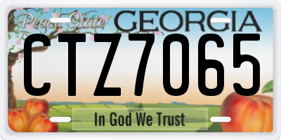 GA license plate CTZ7065