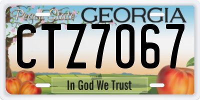 GA license plate CTZ7067