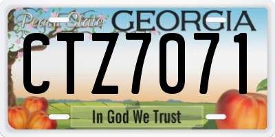 GA license plate CTZ7071