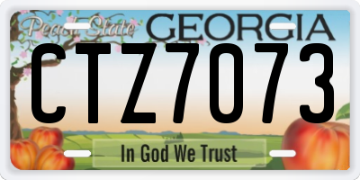 GA license plate CTZ7073