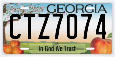 GA license plate CTZ7074