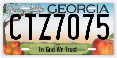 GA license plate CTZ7075