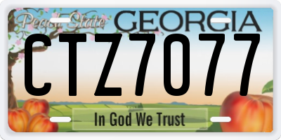 GA license plate CTZ7077