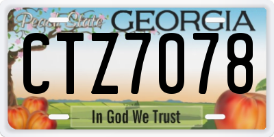 GA license plate CTZ7078