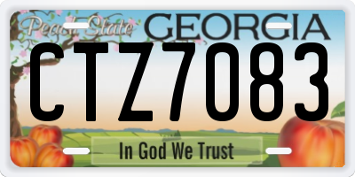 GA license plate CTZ7083