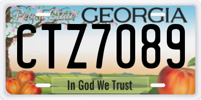 GA license plate CTZ7089