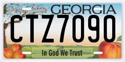 GA license plate CTZ7090