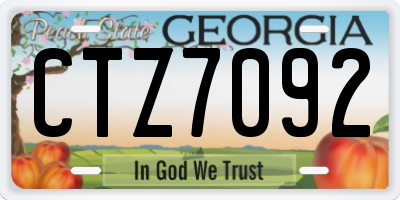 GA license plate CTZ7092