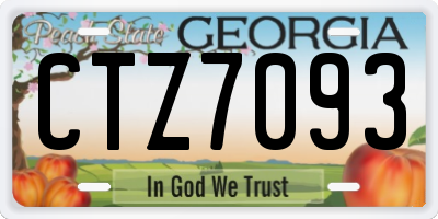 GA license plate CTZ7093