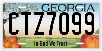 GA license plate CTZ7099