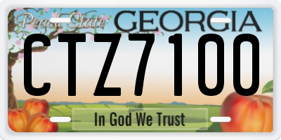GA license plate CTZ7100