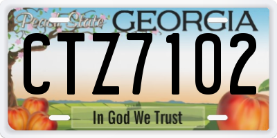 GA license plate CTZ7102
