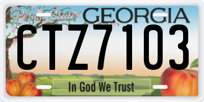 GA license plate CTZ7103