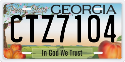 GA license plate CTZ7104