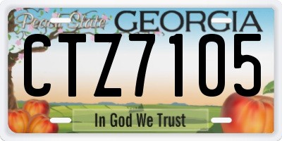 GA license plate CTZ7105