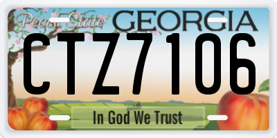 GA license plate CTZ7106