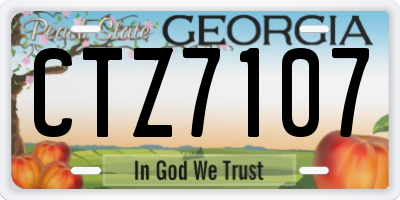 GA license plate CTZ7107
