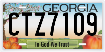 GA license plate CTZ7109