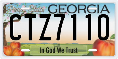GA license plate CTZ7110