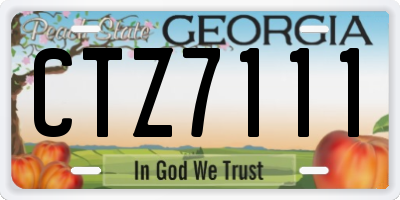 GA license plate CTZ7111