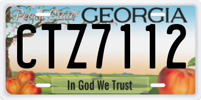 GA license plate CTZ7112