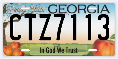 GA license plate CTZ7113