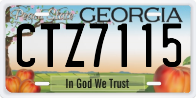 GA license plate CTZ7115