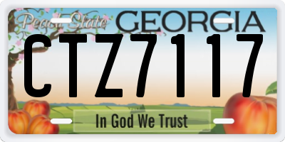 GA license plate CTZ7117