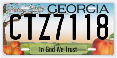 GA license plate CTZ7118