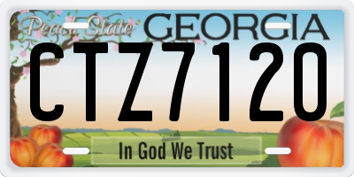 GA license plate CTZ7120