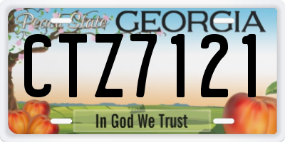 GA license plate CTZ7121