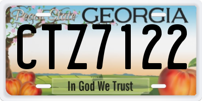GA license plate CTZ7122