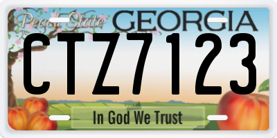 GA license plate CTZ7123