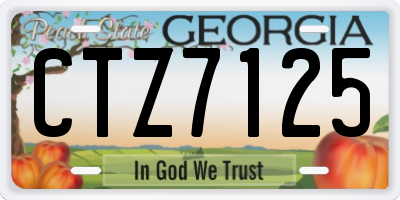 GA license plate CTZ7125