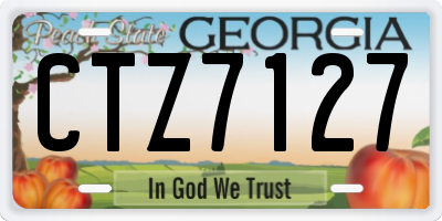 GA license plate CTZ7127