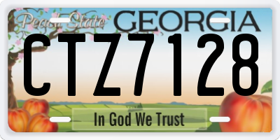 GA license plate CTZ7128