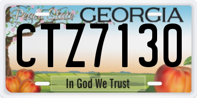 GA license plate CTZ7130