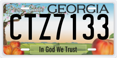 GA license plate CTZ7133