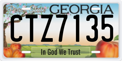 GA license plate CTZ7135