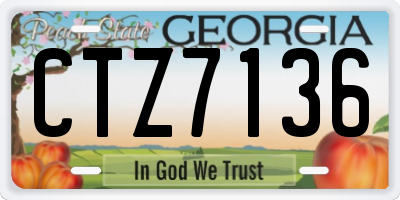 GA license plate CTZ7136