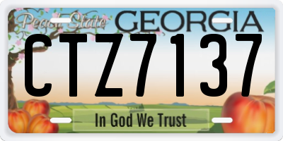 GA license plate CTZ7137